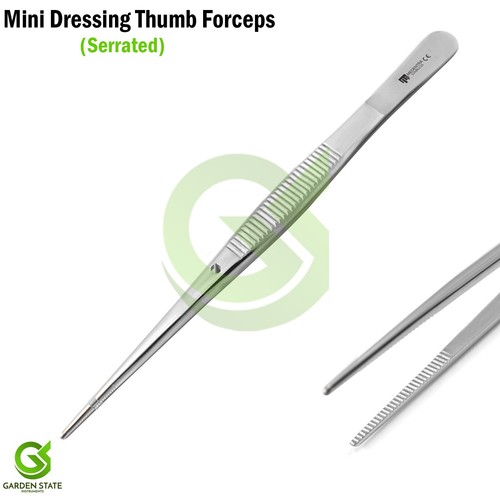 3 pezzi pinzetta chirurgica Semken seghettata 12,5 cm mini pinza pollice medicazione - Foto 2 di 3