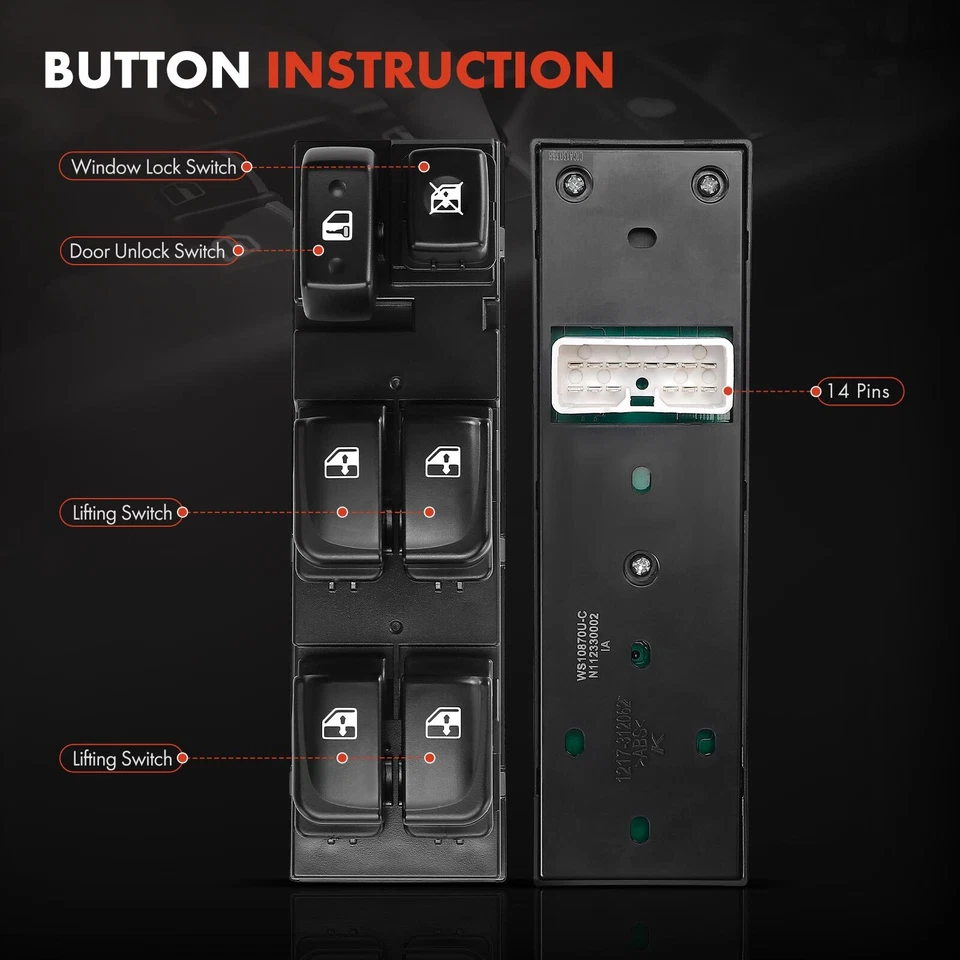 Interruptor de ventana eléctrica del conductor delantero izquierdo 1 pieza para Kia Optima 2006-2008 935702G100D1 Foto 4 de 4