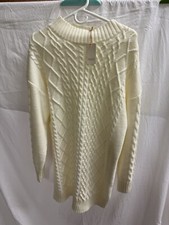 womens Cream Long Sleeved sweater dress medium From Wishlist