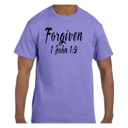 Camiseta Cristiana Religiosa Perdonada 1 Juan 1:9 Cursiva Mangas Cortas o Largas - Imagen 10 de 12