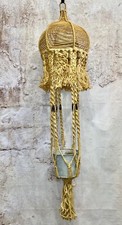 HUGE Vintage Mid-Century Macrame Plant Hanger Jute Pagoda Moody Maximalism SFF