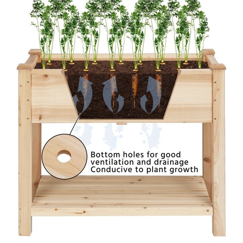 Wood Garden Raised Bed Vegetable Herb Grow Box Elevated Gardening Planter Yard - Picture 30 of 37