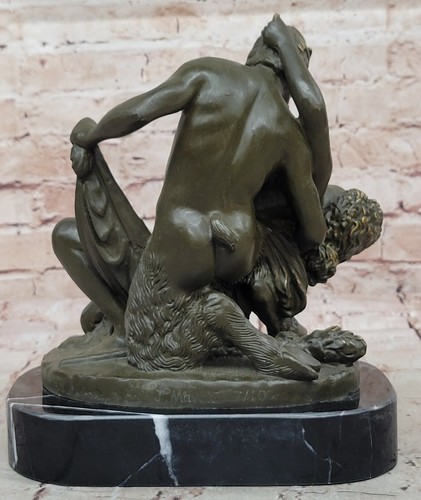 Limited Edition Bronze Sculpture Statue of Satyr Goat Man and Bacchante Art Sale - Picture 5 of 10