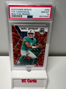 Tua Tagovailoa 2020 Mosaic Reactive Orange NFL Debut RC #262 PSA 10 Dolphins