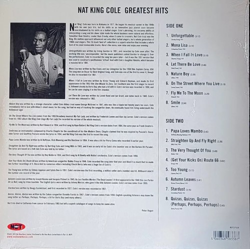 NAT KING COLE GREATEST HITS - 180-GRAM BLUE VINYL LP  NEW SEALED - Picture 1 of 2