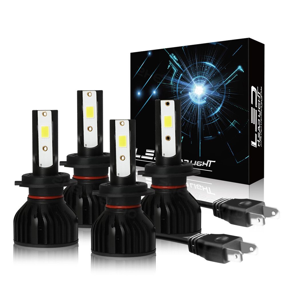 4Pcs H7 Luces Para Auto Coche 50000lm 6000K LED Bombillas De Los Faros Luz White