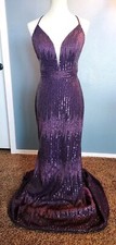 Stunning Putple Sequin Formal Dress Size 10. Envious By Karishma Creations
