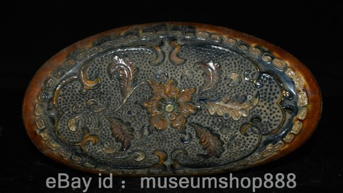 7.6" Old Chinese Tang Sancai Porcelain Lion Beast Flower Pattern Statue Pillow - Picture 13 of 14