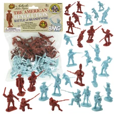 BMC REVOLUTIONARY WAR Plastic Army Men RED British BLUE American Soldier Figures