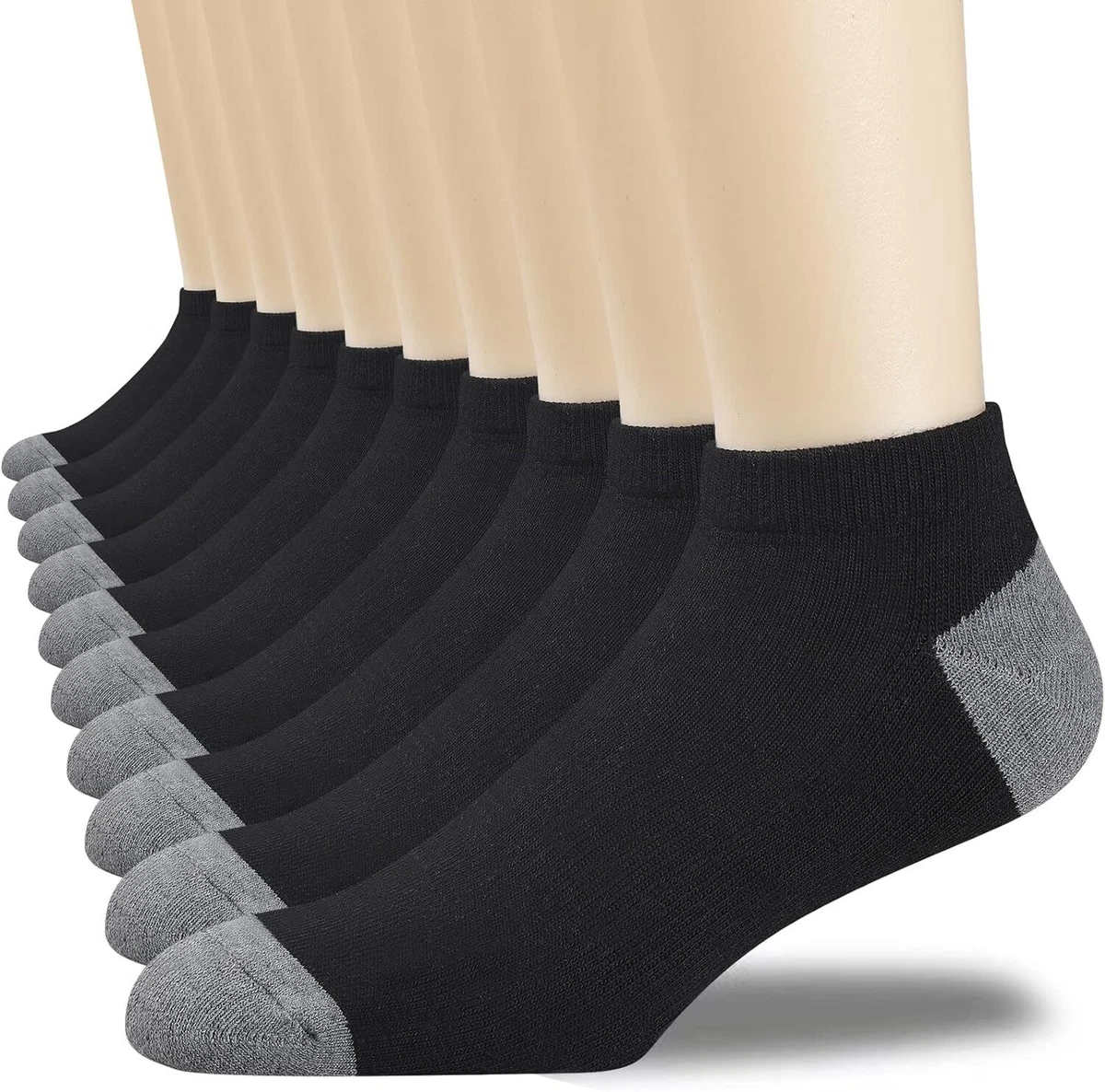 COOVAN 10 Pairs Mens Cushion Ankle Socks Men 10 Pack eBay