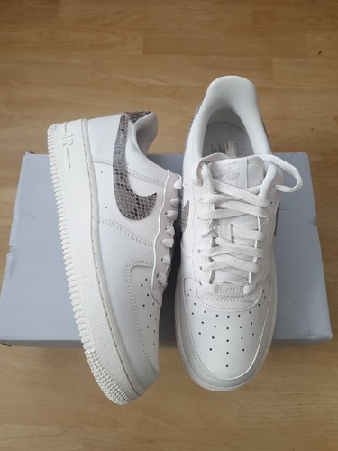 Nike Air Force 1 Low Trainers Women's UK 6 Off-white & Snakeskin Leather Shoe - Picture 2 of 8