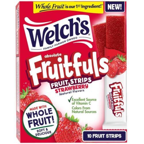 Welch’S Absolute Fruitfuls Fruit Strips, Strawberry Flavored Fruit Leather, Tast