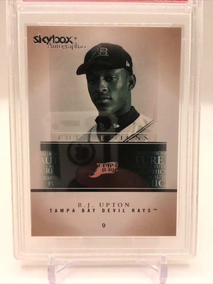 2005 Skybox Autographics B.J. Upton Future Signs Card # 15 of 20 FS PSA 10 POP 1 - Image 2 of 4