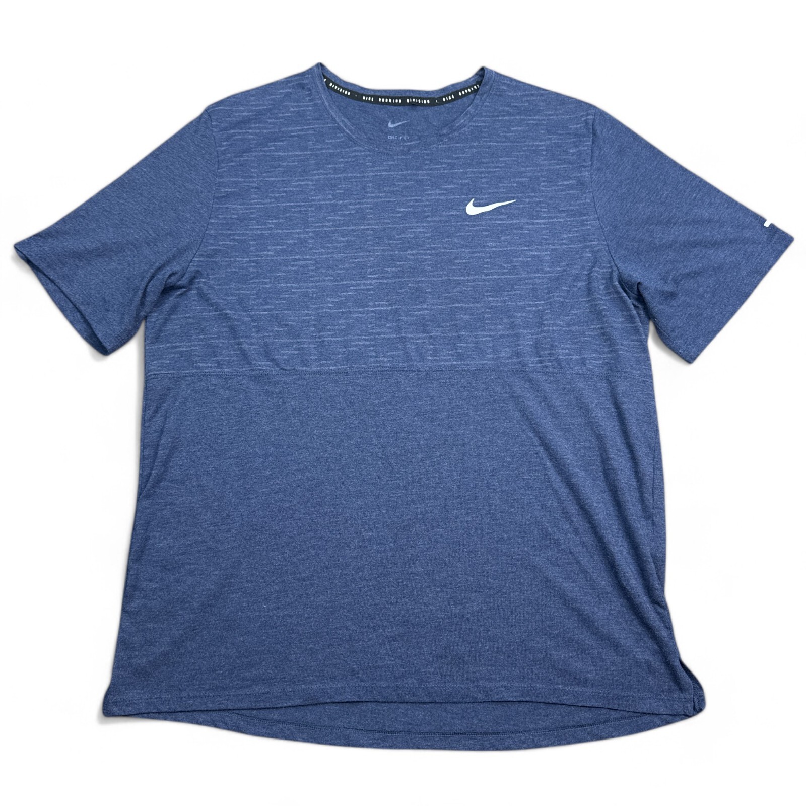 Nike Running Dri-Fit Tee Shirt Adult Size Large Blue Crew Neck Athleisure Swoosh