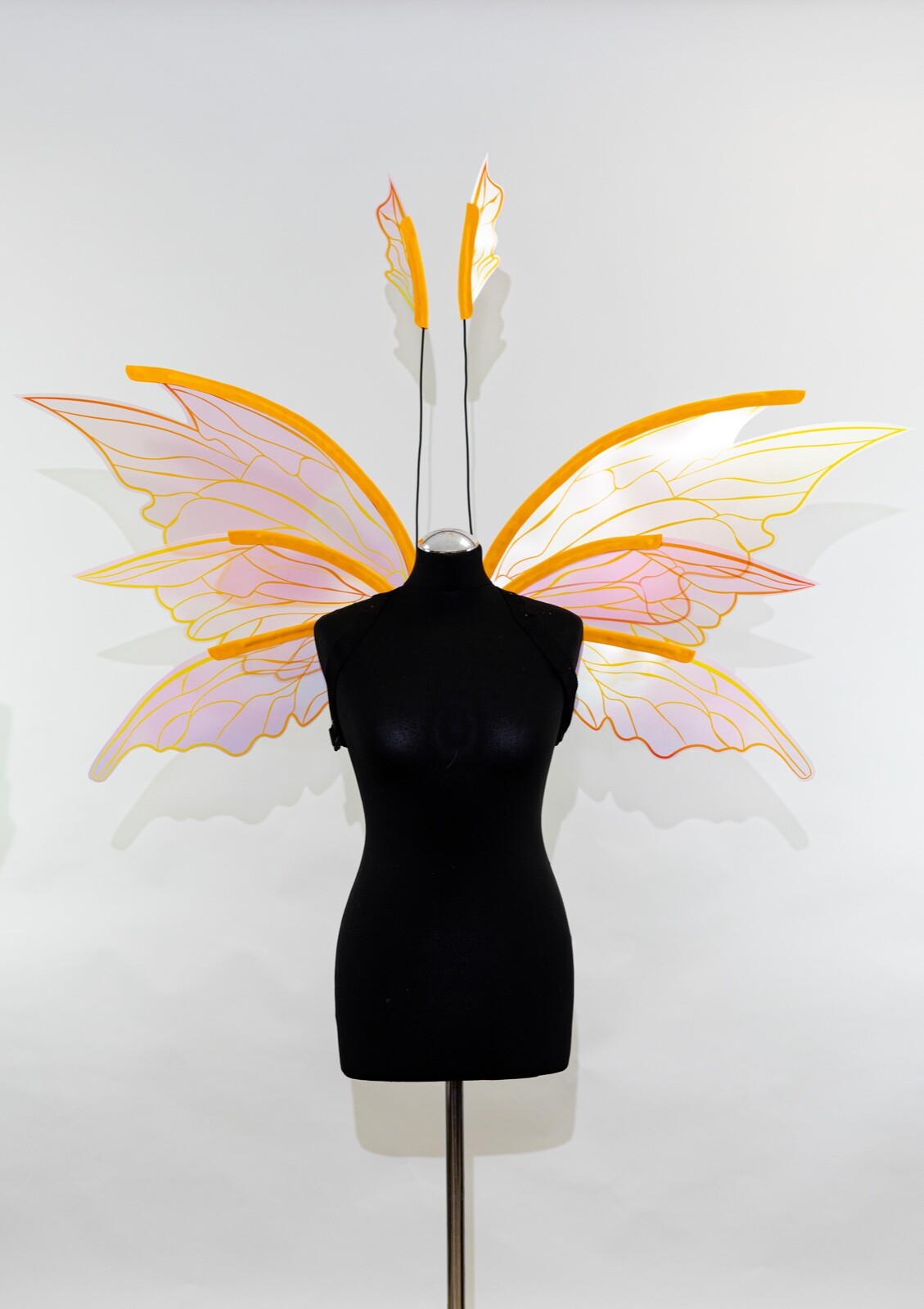 Orange Pink Costume Adult Butterfly Cosplay Iridescent Halloween Angel Wing