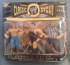 wwe/wwf JAKKS classic superstars Jake The Snake v Andre w/Big John Studd  3 Pack