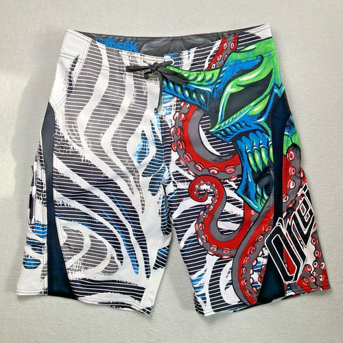 Oneill Scott Byerly Freak Boardshorts 32 Octopus Skull Allover Stretch Surf