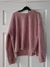 Primark pink fluffy eyelash knit jumper S