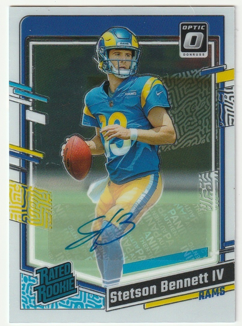 STETSON BENNETT IV 2023 OPTIC #267 / RC RATED ROOKIE AUTO #034/199 LOS ANGELES