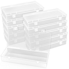 10 Pcak 6'' Plastic Storage Boxes, Small Storage Containers with Hinged Lids