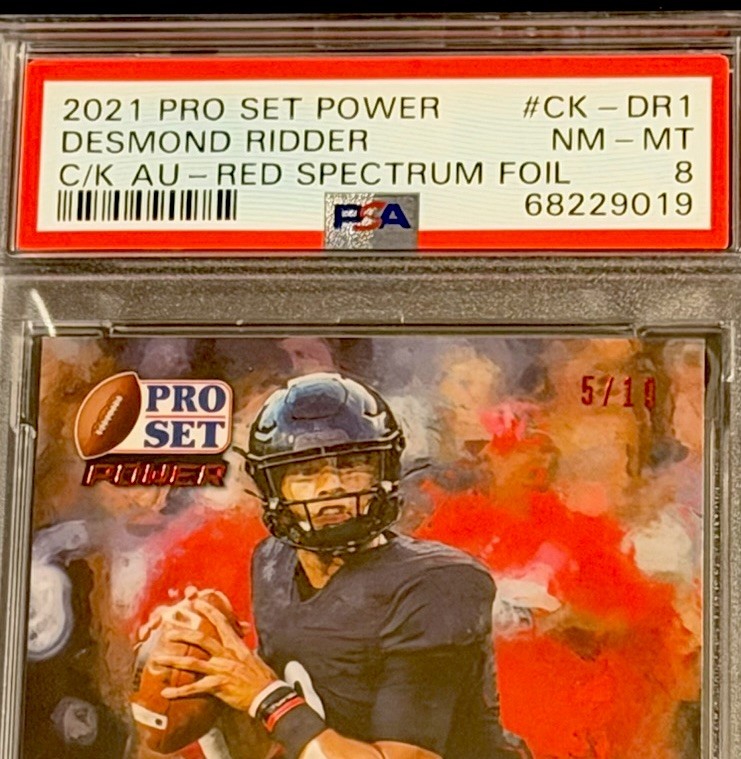 2021 Pro Set Desmond Ridder Rc Auto PSA 8 - #/10 - RED FOIL view 4