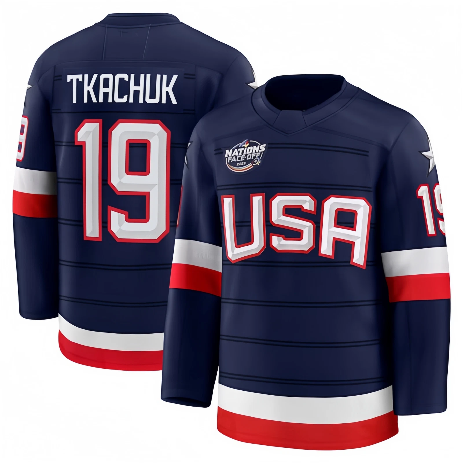 Custom Men's Navy 2025 4 Nations Stitched Hockey Jersey