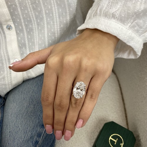 Women Diamond Ring Oval VS1 E IGI Certified 10.2 Carat Labcreated 18K Rose Gold - Picture 13 of 13