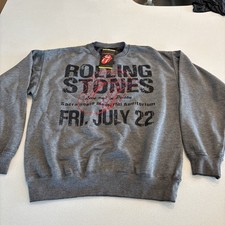 Rolling Stones Band Sweatshirt Women Size Medium Gray Long Sleeve Pullover NWT