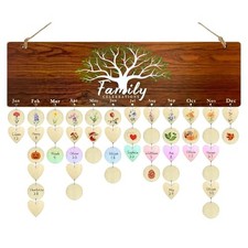 Family Birthday Calendar Wall Hanging Reminder Tracker Calendar Family-Tree
