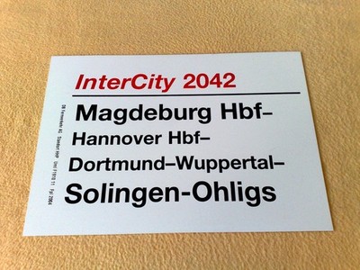 ZLS IC 2042 Magdeburg Hanover central station Dortmund Wuppertal Solingen-Ohligs FPL 2004