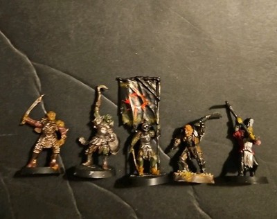 Warhammer LOTR Mordor Orc Captains & Banner Metal Mordor Lord Of The Rings MESBG