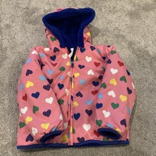 Hanna Andersson Pink w/ Heats Hooded Lined Jacket size 110cm US Girls Size 5