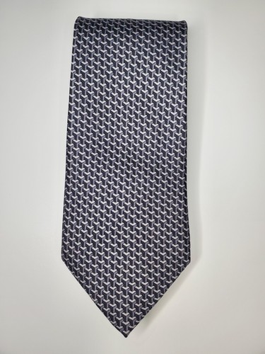 Jos. A. Corbata de banco / Gris geométrica / 100% seda / L-60,5 pulgadas y W-3,5 pulgadas