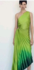Ladies Mango One Shoulder Pleared Green Dress-UK XS Rrp £99