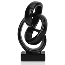 DOVDOV Abstract Black Knot Statue, Geometric Decor, Living Room Coffee Table ...