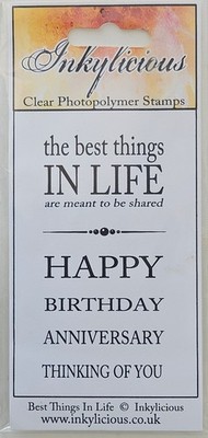 Inkylicious Good Life Clear Stamp The Best Things in Life Cardmaking Papercraft