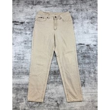 Vintage Lee Riders Jeans Tan Khaki High Waisted Tapered Leg Made in USA Size 12M