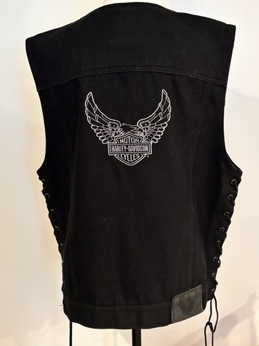 Harley Davidson Women's Genuine Black Vest Embroidered M 96011-01VM - Picture 14 of 15