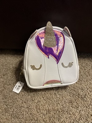 NEW w/ Tag Bath & Body Works UNICORN Cosmetic Small MAKEUP Bag White PINK Purple