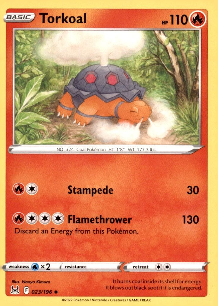Torkoal 023/196 Uncommon Lost Origin Pokemon Near Mint