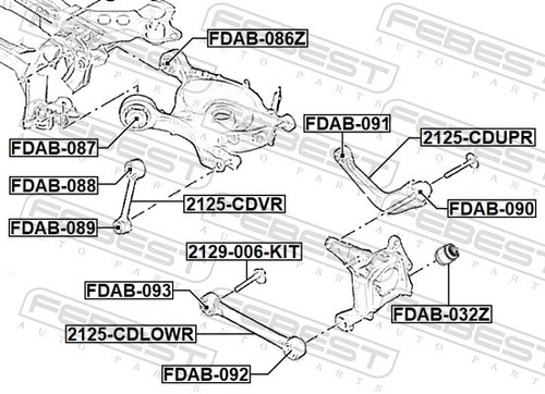 2x CONTROL ARMTRAILING ARM BUSH FDAB-091 FOR FORD 1801446 2120061 2120063 526310 - Picture 3 of 7