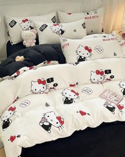 Hello Kitty Duvet Cover Set 3PCS Bedding Quilt Cover Pillowcases 200x230cm Gift