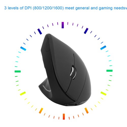 Wireless Left Hand Mouse Vertical Ergonomic 800/1200/1600DPI Optical For Wi SG - Picture 16 of 24