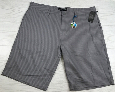 New Travis Mathew Shorts Mens Size 40 Prestige Performance Golf Gray Stretch Dad