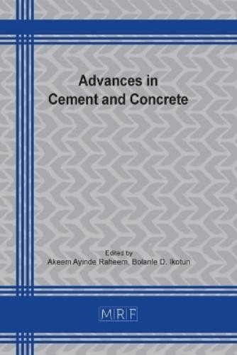 Bolanle D Ikotun Akeem Ayinde Raheem Advances in Cement and Concrete (Tascabile)