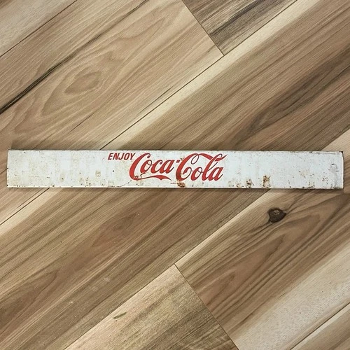 Vintage Enjoy Coca-Cola Coke Display Rack Insert 18.5 x 2 in Metal Sign RARE HTF