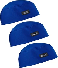 Ergodyne Chill Its 6630 Skull Cap, Lined with Terry Cloth One Size, Blue-3pk 