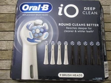 Oral B Replacement Brush Heads iO Deep Clean Round 9 Pack Open Box
