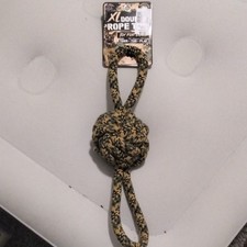 XL Heavy Duty Double Rope Tug Dog Toy Camo Rope Ball Tug Toy