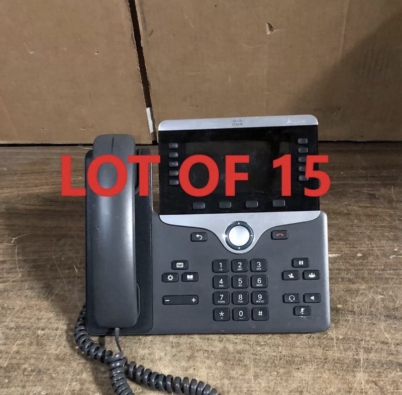 Lot Of 15 Cisco CP-8851 CP-8851-K9 V01 IP Office Phone w/Handset (Missing Glass)